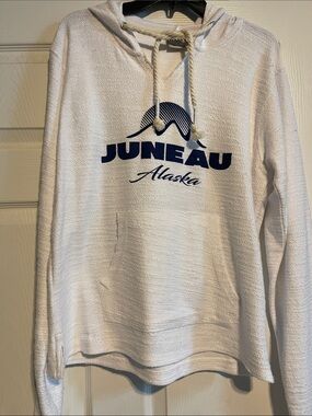 Women’s white Juneau Alaska hoodie